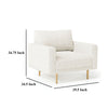 Remy Accent Chair Bench Seat w Track Arms Plush Off White Boucle BM328359