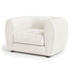 Dly Accent Chair Tuxedo Style Arms Plush White Boucle Cushions BM328360