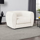 Dly Accent Chair, Tuxedo Style Arms, Plush White Boucle Cushions