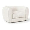 Dly Accent Chair Tuxedo Style Arms Plush White Boucle Cushions BM328360