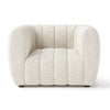 Hery Accent Chair White Channel Tufted Boucle Curved Low Back BM328361