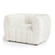 Hery Accent Chair White Channel Tufted Boucle Curved Low Back BM328361
