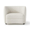 Srey Accent Chair Plush White Boucle Tuxedo Style Curved Backrest BM328362