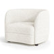 Srey Accent Chair Plush White Boucle Tuxedo Style Curved Backrest BM328362