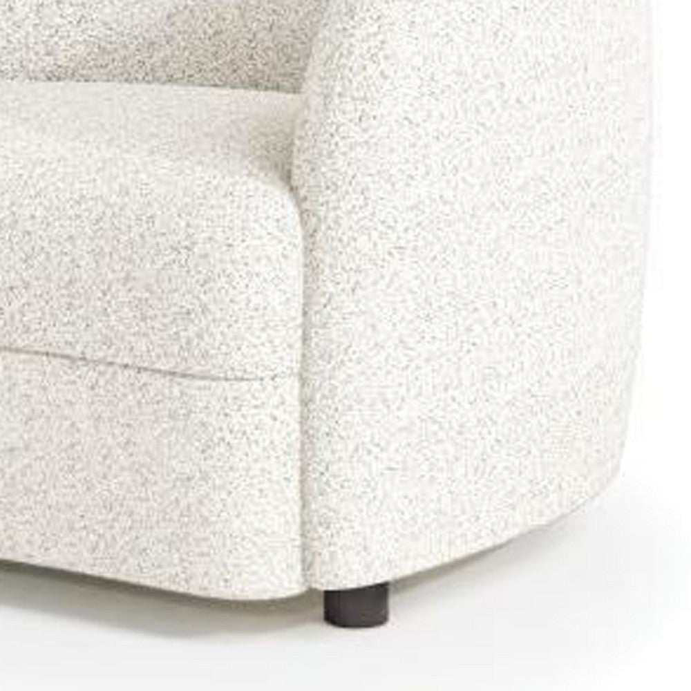 Srey Accent Chair Plush White Boucle Tuxedo Style Curved Backrest BM328362