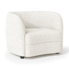 Srey Accent Chair Plush White Boucle Tuxedo Style Curved Backrest BM328362
