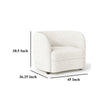Srey Accent Chair Plush White Boucle Tuxedo Style Curved Backrest BM328362