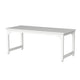 Home Office Desk 63 Inch Minimalist Wood Top w White Metal Frame BM328364