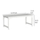 Home Office Desk 63 Inch Minimalist Wood Top w White Metal Frame BM328364