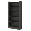 Modern Bookcase 6 Tier Display Shelves 72 Inch Black Wood Frame BM328365