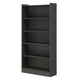 Modern Bookcase 6 Tier Display Shelves 72 Inch Black Wood Frame BM328365