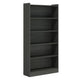 Modern Bookcase, 6 Tier Display Shelves, 72 Inch Black Wood Frame