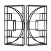 Modern Bookcase, 5 Tier Geometric Display Shelves, 71 Inch Black Metal