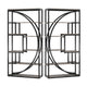 Modern Bookcase, 5 Tier Geometric Display Shelves, 71 Inch Black Metal