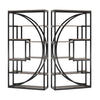 Modern Bookcase 5 Tier Geometric Display Shelves 71 Inch Black Metal BM328367