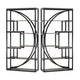 Modern Bookcase 5 Tier Geometric Display Shelves 71 Inch Black Metal BM328367
