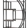 Modern Bookcase 5 Tier Geometric Display Shelves 71 Inch Black Metal BM328367