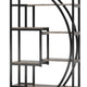 Modern Bookcase 5 Tier Geometric Display Shelves 71 Inch Black Metal BM328367