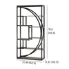 Modern Bookcase 5 Tier Geometric Display Shelves 71 Inch Black Metal BM328367