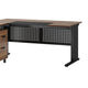 Liy Executive Office Desk 63 Inch L Shape File Cabinet Brown Black BM328368