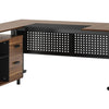 Liy Executive Office Desk 63 Inch L Shape File Cabinet Brown Black BM328368