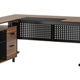 Liy Executive Office Desk 63 Inch L Shape File Cabinet Brown Black BM328368