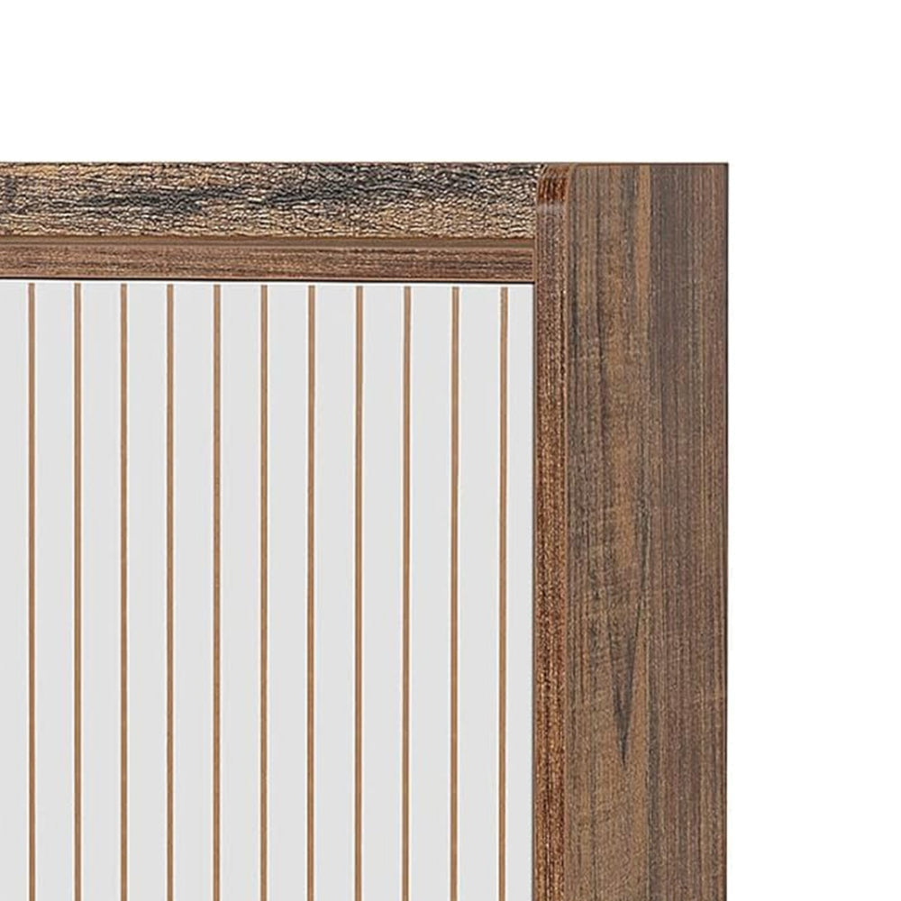 Shoe Cabinet Console Gold Strip Doors 5 Shelves 41 Inch Brown White BM328369