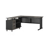 Liy Executive Office Desk 63 Inch L Shape File Cabinet Gray Black BM328370