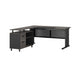 Liy Executive Office Desk 63 Inch L Shape File Cabinet Gray Black BM328370