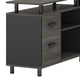 Liy Executive Office Desk 63 Inch L Shape File Cabinet Gray Black BM328370