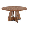 Conference Meeting Table 47 Inch Round Top Rustic Brown Wood Base BM328374