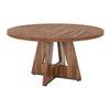 Conference Meeting Table, 47 Inch Round Top, Rustic Brown Wood Base
