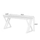 Computer Office Desk 55 Inch White Top Modern Z Shaped Metal Base BM328375