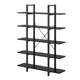 Etagere Bookshelf 5 Tier Display Shelves 70 Inch Black Metal Frame BM328377