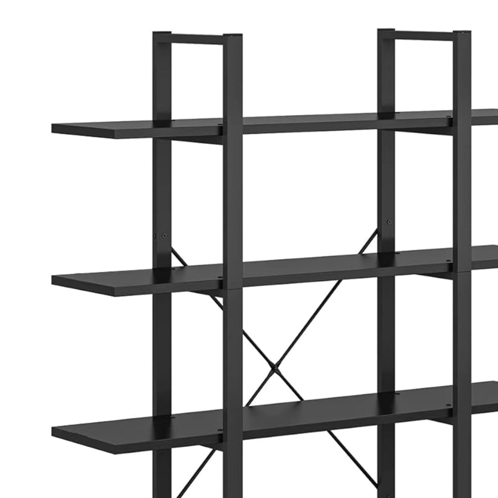 Etagere Bookshelf 5 Tier Display Shelves 70 Inch Black Metal Frame BM328377