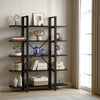 Etagere Bookshelf 5 Tier Display Shelves 70 Inch Black Metal Frame BM328377