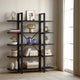 Etagere Bookshelf 5 Tier Display Shelves 70 Inch Black Metal Frame BM328377