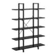 Etagere Bookshelf, 5 Tier Display Shelves, 70 Inch Black Metal Frame