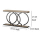 Console Table 55 Inch Gray Faux Marble Black Metal Circle O Base BM328379