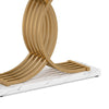 Entryway Console Table White Faux Marble Top Gold Base 39 Inch BM328499
