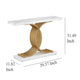 Entryway Console Table White Faux Marble Top Gold Base 39 Inch BM328499