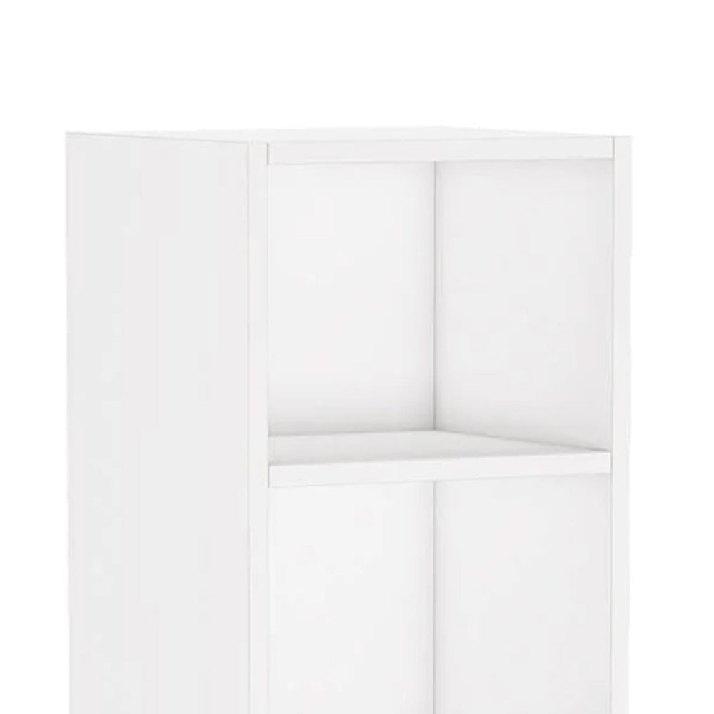 Accent Corner Bookcase 6 Tier Cube Shelves White MDF Frame 71 Inch BM328501