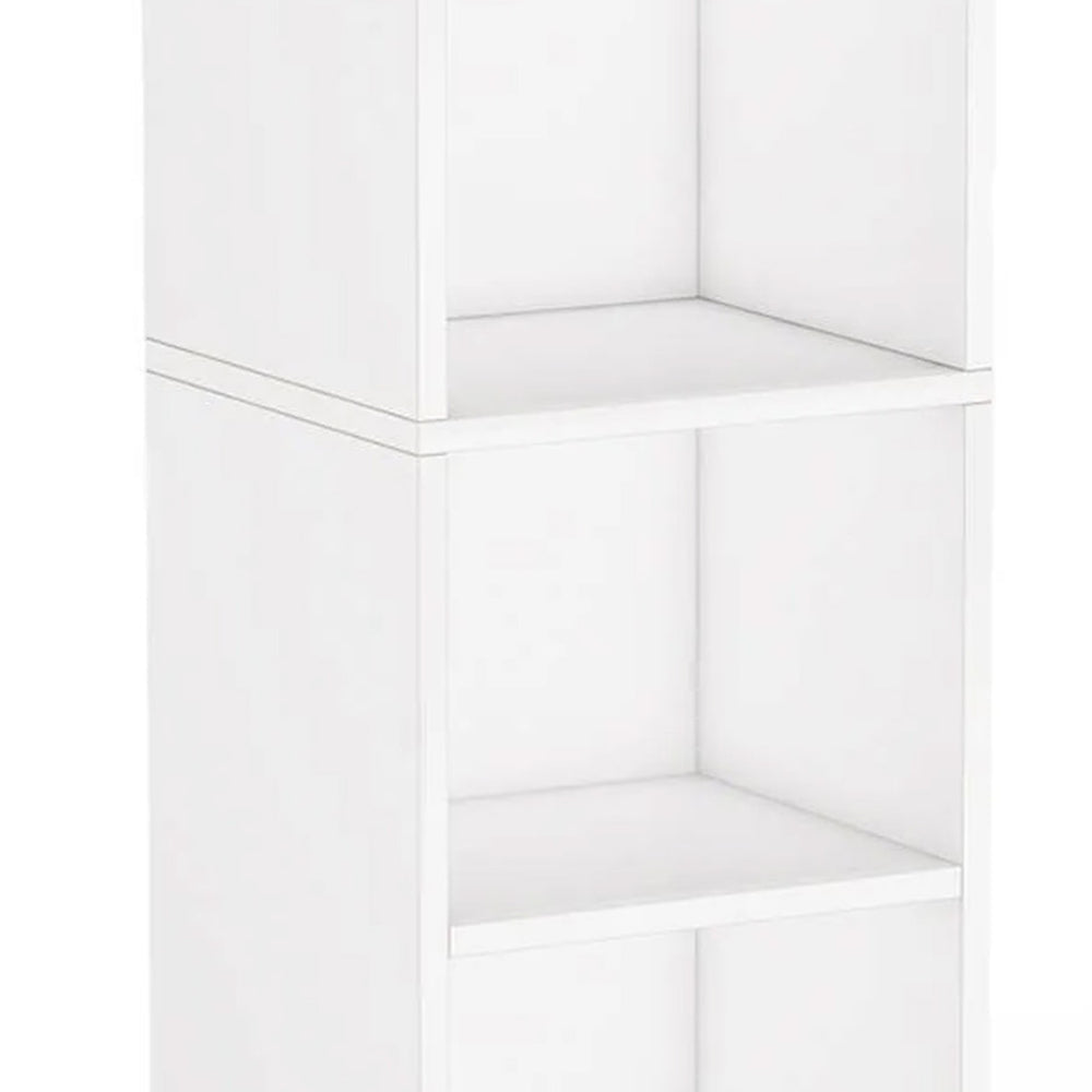 Accent Corner Bookcase 6 Tier Cube Shelves White MDF Frame 71 Inch BM328501