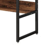 Desk with Bookshelf 79 Inch Brown Rectangular Top Black Metal Legs BM328502