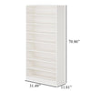 Bookcase 8 Tier White Finish MDF Frame Open Decor Shelves 71 Inch BM328503