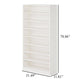 Bookcase 8 Tier White Finish MDF Frame Open Decor Shelves 71 Inch BM328503