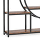 Bookshelf 9 Tier Open Shelves Brown MDF Black Metal Frame 69 Inch BM328504