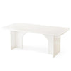 Dining Table Rectangular Top White MDF Frame 3D Legs 63 Inch BM328506