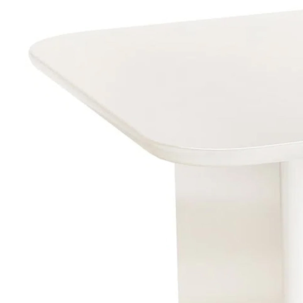 Dining Table Rectangular Top White MDF Frame 3D Legs 63 Inch BM328506