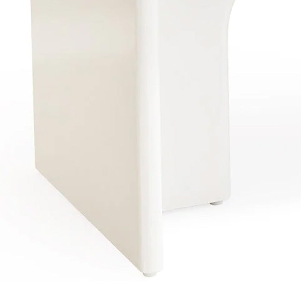 Dining Table Rectangular Top White MDF Frame 3D Legs 63 Inch BM328506